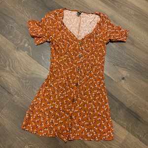 Orange/ rust floral mini dress